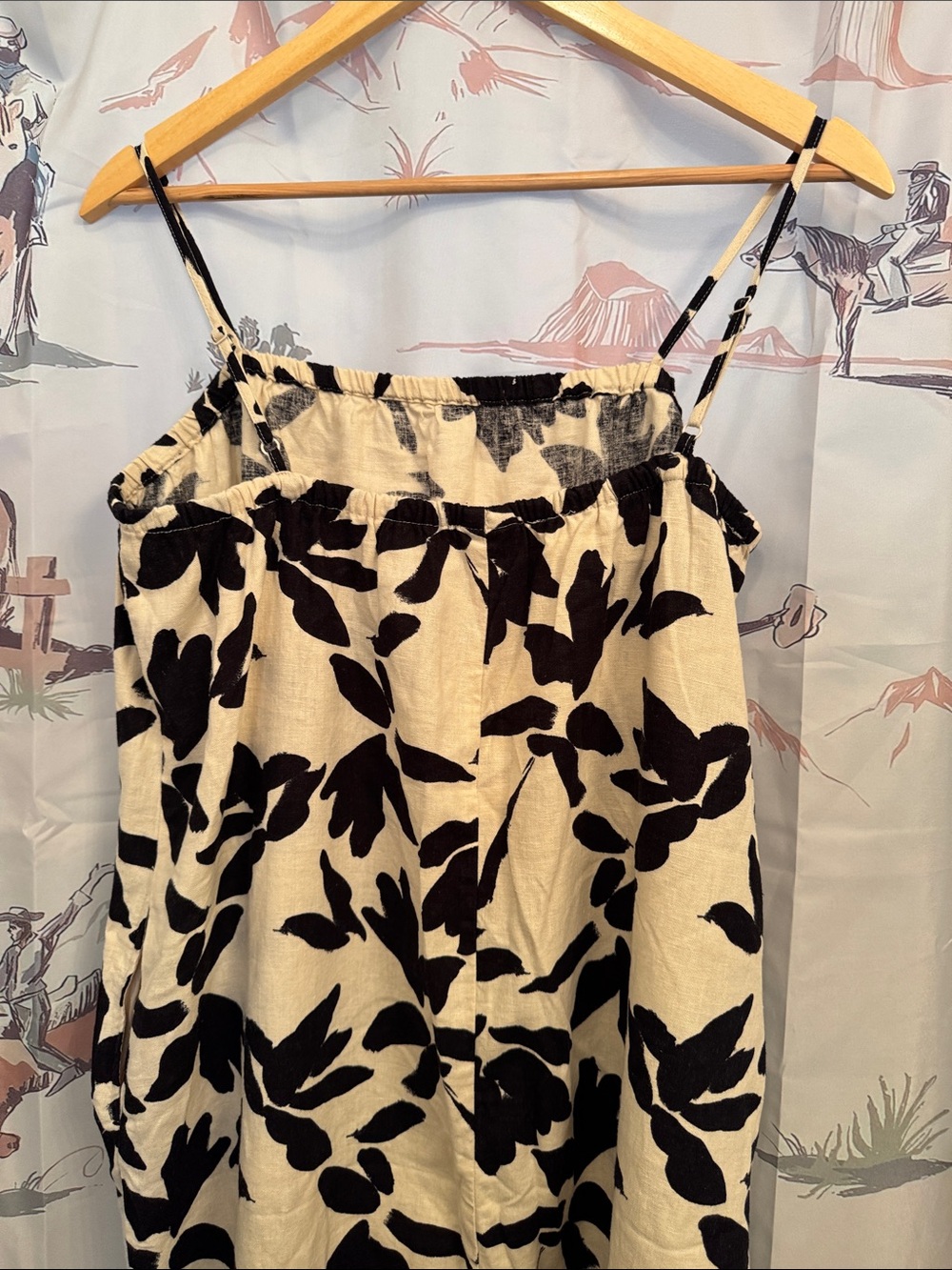 Target Cream Maxi Dress with Black Floral Print - Picture 2 of 3